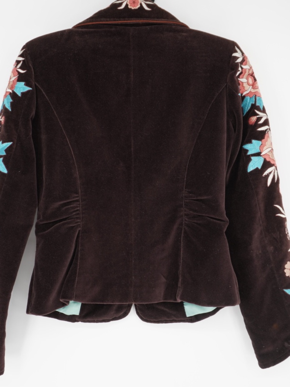 Cach’e Velvet embroidered Brown blazer Size 2 Y2K Bohemian Hippie Artsy - Picture 10 of 12